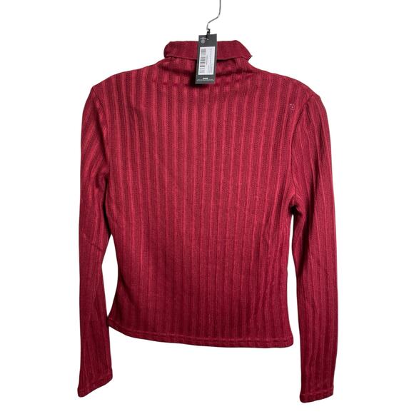 PLT Burgundy Ribbed Knit Sweater Turtleneck Top & Maxi Skirt Set Sz 10 NWT - Picture 1 of 6